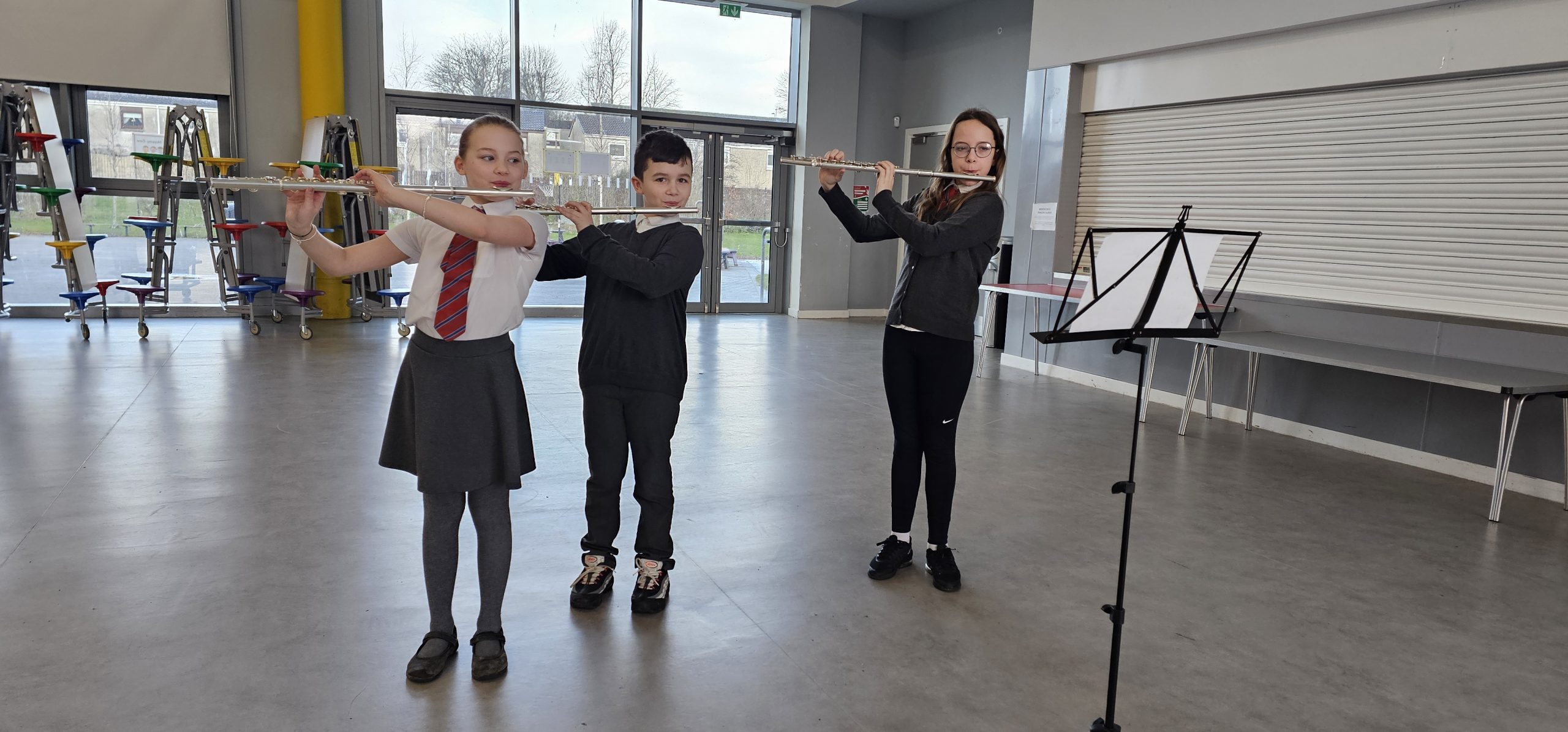 Bargarran Primary School pupils playing flute - Feb 2025