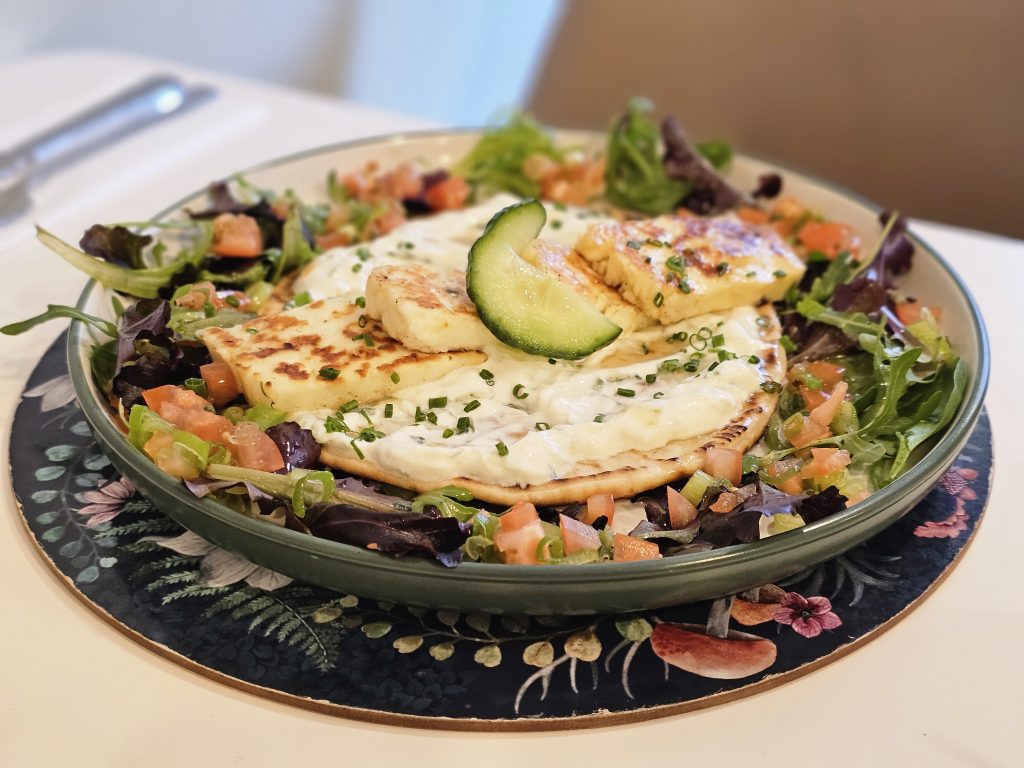 Hot honey halloumi flatbread